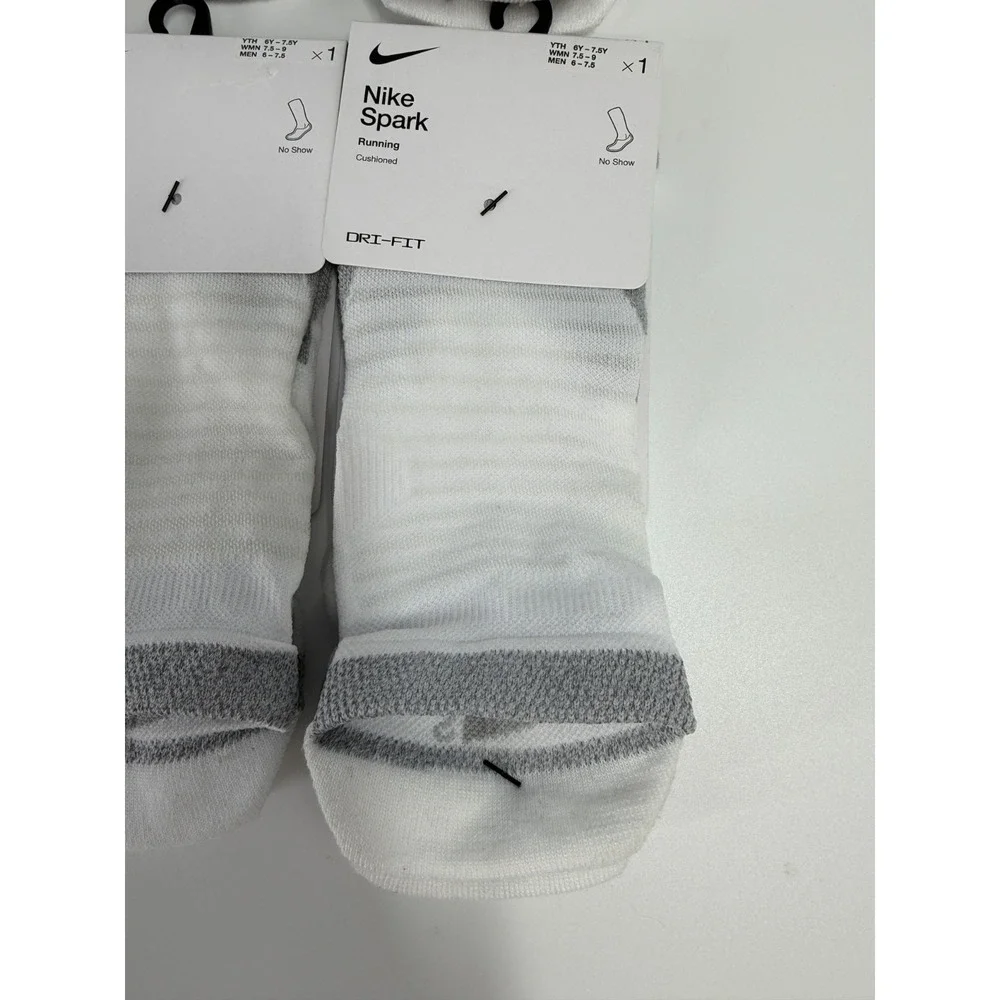 6 Pairs Nike Spark Cushioned No-Show Running Socks Men's‎ 6-7.5 / Women's 7.5-9